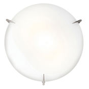 Access Lighting Zenon 3 Light 16" Wide LED Flush Mount Bowl Ceiling Fixture - 3000K Brushed Steel / Opal
