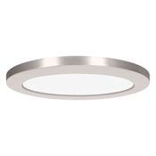 Access Lighting ModPLUS 7" Wide Integrated LED Flush Mount Drum Ceiling Fixture - 3000K - 277 Brushed Steel / Acrylic