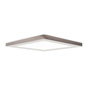 Access Lighting ModPLUS 9" Wide Integrated LED Flush Mount Square Ceiling Fixture - 3000K - 277 Brushed Steel / Acrylic