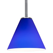 Access Lighting Martini 1 Light LED Pendant - 7" Wide with Cobalt Glass Shade Brushed Steel