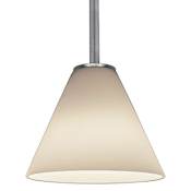 Access Lighting Martini 1 Light LED Pendant - 7" Wide with White Glass Shade Brushed Steel