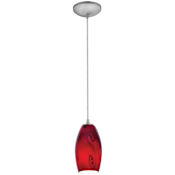 Access Lighting Sydney 4" Wide Mini Pendant Brushed Steel / Ruby Sky
