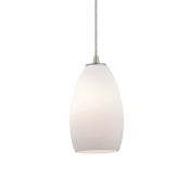 Access Lighting Champagne 1 Light LED Pendant - 5" Wide with Opal Shade Brushed Steel