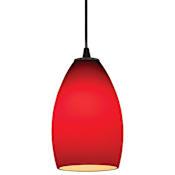 Access Lighting Champagne 1 Light LED Pendant - 5" Wide with Red Glass Shade Oil Rubbed Bronze