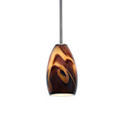 Access Lighting Champagne 1 Light LED Pendant - 5" Wide with Inca Glass Shade Brushed Steel