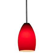 Access Lighting Champagne 1 Light LED Pendant - 5" Wide with Red Glass Shade Oil Rubbed Bronze
