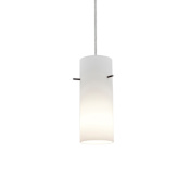 Access Lighting Cylinder 1 Light LED Pendant - 4" Wide with Opal Shade Brushed Steel