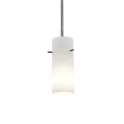 Access Lighting Cylinder 1 Light LED Pendant - 4" Wide with Opal Shade Brushed Steel