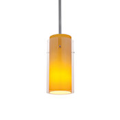 Access Lighting Janine 1 Light Mini Pendant Brushed Steel / Amber