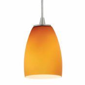 Access Lighting Sydney 1 Light Mini Pendant Brushed Steel / Amber