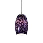 Access Lighting Sydney 1 Light Mini Pendant Brushed Steel / Plum Swirl