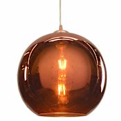 Access Lighting Glow 1 Light Pendant - 12" Wide with Copper Glass Shade Brushed Copper