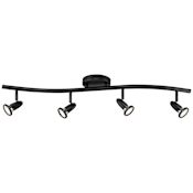 Access Lighting Cobra 4 Light 33" Wide LED Fixed Rail Linear Ceiling Fixture Black