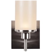 Access Lighting Perch Single Light 5-1/2" Wide Integrated LED Bathroom Sconce Brushed Steel / Cream Silk
