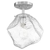 Access Lighting Boulder 10" Wide LED Semi-Flush Ceiling Fixture- 2200K Mirrored Stainless Steel / Clear