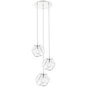 Access Lighting Boulder 3 Light 24" Wide LED Multi Light Pendant- 2200K Mirrored Stainless Steel / Clear