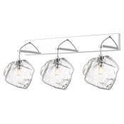 Access Lighting Boulder 3 Light 23" Wide LED Vanity Light- 3000K Mirrored Stainless Steel / Clear