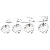 Access Lighting Boulder 4 Light 32" Wide LED Vanity Light- 3000K Mirrored Stainless Steel / Clear