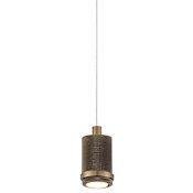 Access Lighting Port Nine Stark 3" Wide LED Mini Pendant Antique Brushed Brass / Clear Frosted