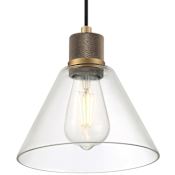 Access Lighting Port Nine 8" Wide LED Mini Pendant with Glass Shade Antique Brushed Brass