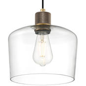 Access Lighting Port Nine 9" Wide LED Mini Pendant with Glass Shade Antique Brushed Brass