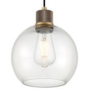 Access Lighting Port Nine 8" Wide LED Mini Pendant with Globe Shade Antique Brushed Brass