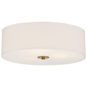 Access Lighting Mid Town 3 Light 18" Wide LED Flush Mount Drum Ceiling Fixture Antique Brushed Brass