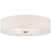 Access Lighting Mid Town 3 Light 24" Wide LED Flush Mount Drum Ceiling Fixture Antique Brushed Brass