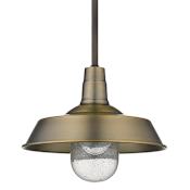 Acclaim Lighting Burry Outdoor 10" Wide Pendant with Semi Flush Mount Conversion Kit Antique Brass