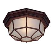 Acclaim Lighting 2 Light 11" Width Outdoor Flushmount Ceiling Fixture Burled Walnut