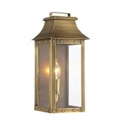 Acclaim Lighting Manchester 1 Light Outdoor Wall Sconce with Clear Glass Aged Brass