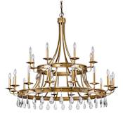Acclaim Lighting Krista 24 Light 48" Wide 2 Tier Chandelier with Crystal Accents and Studded Antique Gold Bands Antique Gold