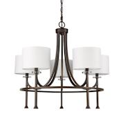 Acclaim Lighting Kara 5 Light 28" Wide Single Tier Chandelier with White Fabric Shades and Crystal Accents Oil Rubbed Bronze