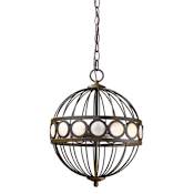 Acclaim Lighting Aria 3 Light 12" Wide Cage Style Pendant with Mother Of Pearl Discs Oil Rubbed Bronze