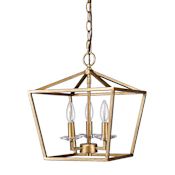 Acclaim Lighting Kennedy 3 Light 12" Wide Pendant with Crystal Bobeches Antique Gold