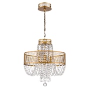 Acclaim Lighting Viola 4 Light 18" Wide Crystal Empire Chandelier with Draping Crystal Shade Antique Gold