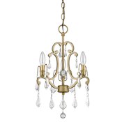 Acclaim Lighting Claire 3 Light 12" Wide Taper Candle Chandelier with Crystal Accents Antique Gold