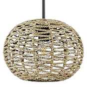 Acclaim Lighting Berkshire 15" Wide Pendant with Natural Seagrass Shade Black Metal / Natural Seagrass