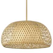 Acclaim Lighting Berkshire 18" Wide Pendant with Natural Bamboo Shade Tan Metal / Natural Bamboo