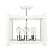 Acclaim Lighting Coyle 4 Light 14" Wide Pendant / Converts to Semi-Flush White / Polished Nickel