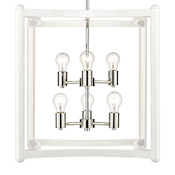 Acclaim Lighting Coyle 6 Light 20" Wide Pendant White / Polished Nickel