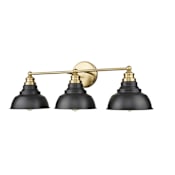 Acclaim Lighting Bishop 3 Light 28" Wide Vanity Light Matte Black / Brass