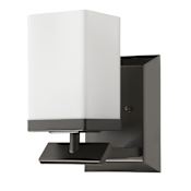 Acclaim Lighting Burgundy Single Light 7" High Wall Sconce with Hand Blown Opal Etched Glass Shade Oil Rubbed Bronze