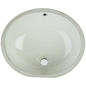 Ackland 19-1/2" Oval Porcelain Undermount Bathroom Sink with Overflow and Bisque