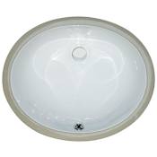 Ackland 17" Oval Porcelain Undermount Bathroom Sink with Overflow and White