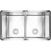 Ackland Stainless Steel 19 in. x 32 in. 16 Gauge Undermount 50/50 Double Bowl Kitchen Sink Stainless Steel