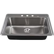 Ackland Stainless Steel 22 in. x 33 in. 18 Gauge Overmount Single Bowl Kitchen Sink Stainless Steel