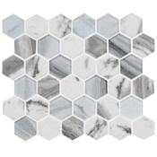 Ackland 12" x 12" Glass Geometric Wall Mosaic Tile - Glossy Visual - Sold by Carton (14.55 SF/Carton) Bravina