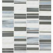 Ackland Rietto - 12" x 12" Glass Linear Wall Mosaic Tile - Glossy Visual - Sold by Carton (10 SF/Carton) Circuit Blue