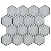 Ackland Rivella - 11" x 12" Glass Geometric Wall Mosaic Tile - Glossy Visual - Sold by Carton (8.9 SF/Carton) Sage Edge